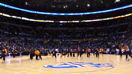 Playoff court at Kia Center before tipoff