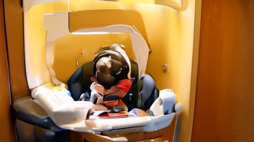 Pediatric audiology booth with child wearing hearing-test headphones and a clinician behind glass at a tonal-response panel