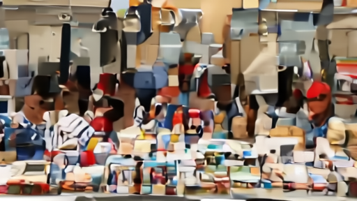 Split scene of remittance storefront, children's clothing rack, and food color lab