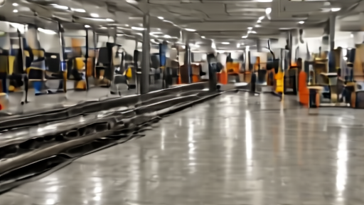 Caterpillar mining-truck assembly line in Decatur, Illinois at dawn