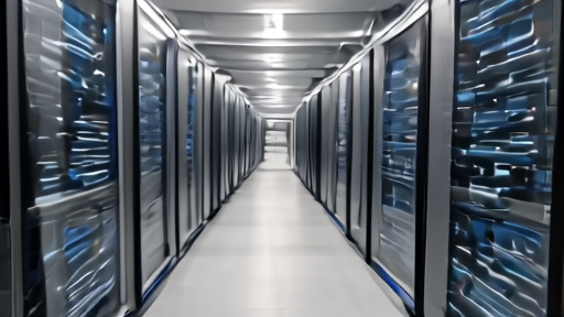 Technician walking a server aisle in a Chinese data center