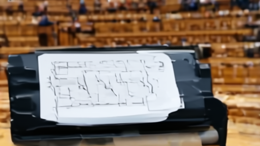 Empty concert hall with stacked road cases