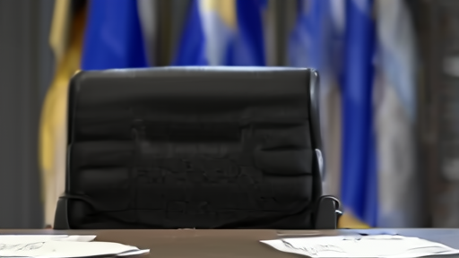 Empty chair at a defense conference table