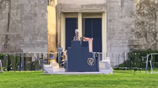 The Vice-President's empty Number One Observatory Circle podium under early-spring light