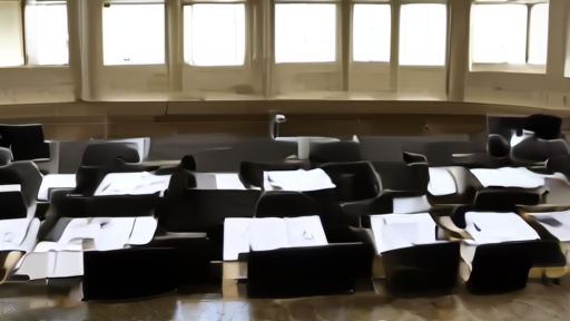 House Rules Committee room with empty chairs and committee staff prepping documents in late afternoon light