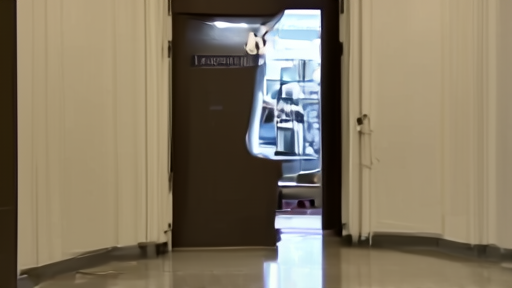 Pentagon E-Ring corridor with Navy Secretary office signage and an empty desk visible through a doorway