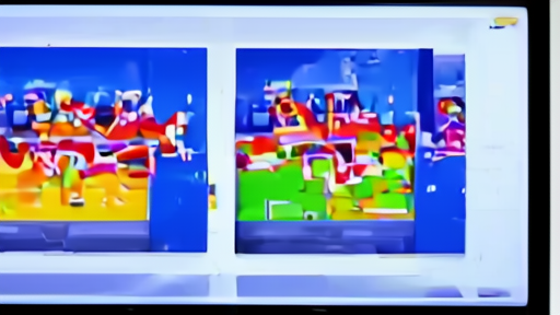 A sports bar television wall showing playoff hockey beside a laptop with ratings data