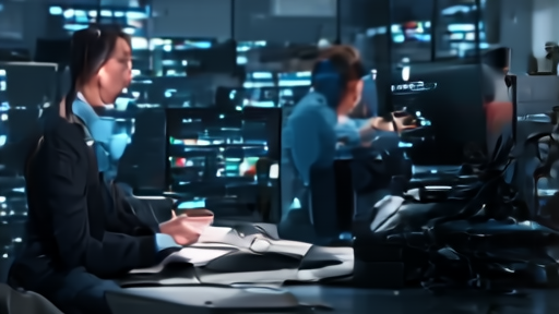 Developers study GPU dashboards and code on multiple monitors