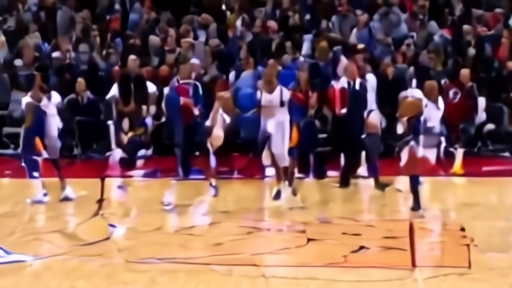 Rockets bench erupting while five starters walk back on defense