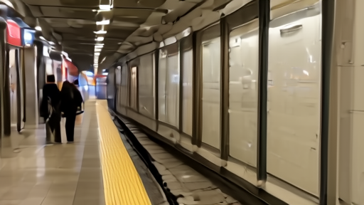 An Amtrak platform with police and a rolling suitcase under fluorescent light