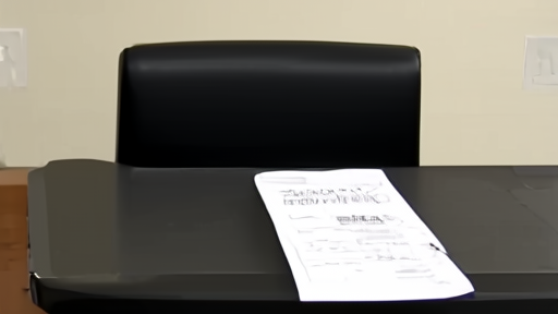 An empty Justice Department lectern with Federal Vacancies Act paperwork