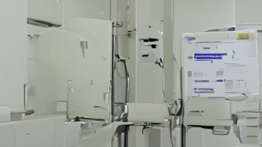 MRI suite with a helium warning tag and hospital procurement folder