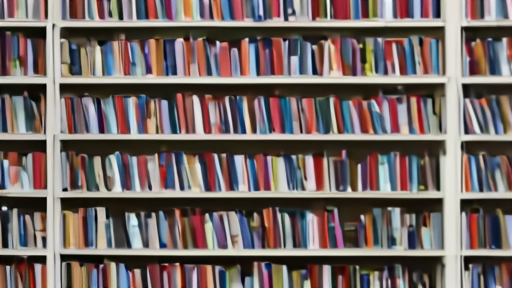 Public library shelf with several titles missing from the row and a librarian replacing returned books in a stack on the cart below.