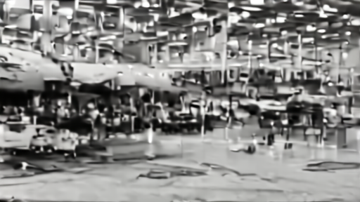 Boeing assembly plant interior with a 737 fuselage on the production line and unfinished aircraft visible behind it.
