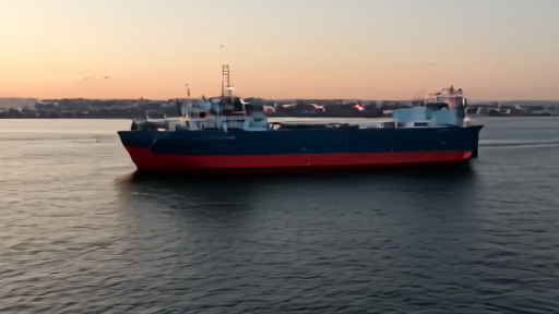 Aerial view of crude oil tankers at anchor in a Black Sea loading terminal at dusk.
