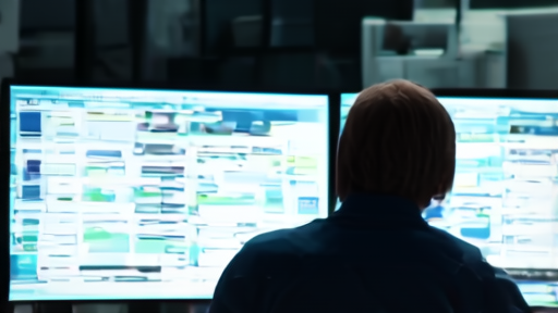 A security operations analyst at a console with token-revocation logs scrolling across the monitor.