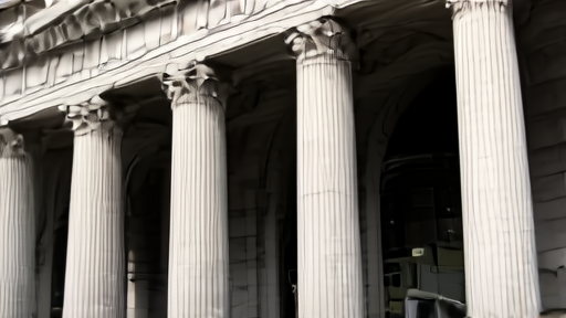 The neoclassical façade of the Bank of England on Threadneedle Street, London, with stone columns and a gilded weather-vane visible above.