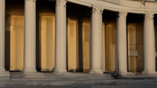 The Treasury Department building exterior in late afternoon light with an empty plaza in the foreground.