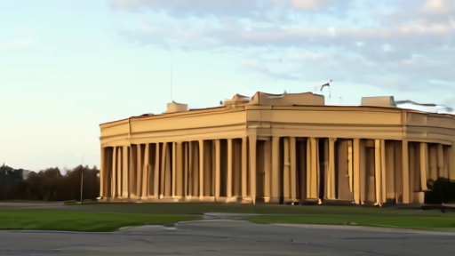 The Pentagon exterior viewed across a parking lot in late afternoon.