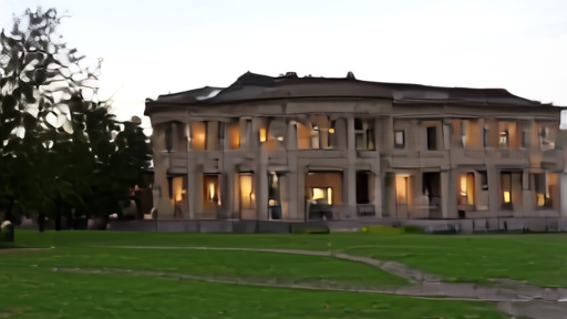 Brown University main green at dusk with the John Hay Library facade lit by gas-style lamps.