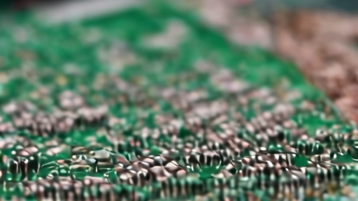 Memory chips on a circuit board next to a Mac mini logic-board cutaway