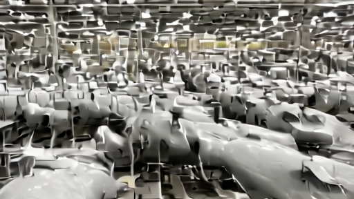 Boeing 737 fuselages in a row at the Renton final-assembly line