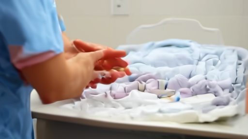 A nurse preparing an infant hepatitis B birth-dose syringe in a hospital nursery.