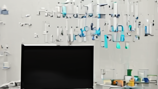A laboratory hood with empty pipettes and a closed laptop displaying a chatbot transcript on the bench beside it
