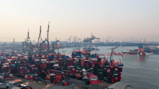 Container terminal at Shanghai port with stacks of shipping containers