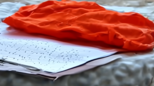 Civil Defense vests laid out on a stretcher in southern Lebanon as a Public Health Ministry official records names