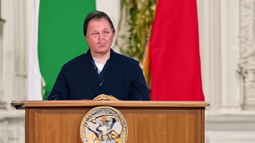 Claudia Sheinbaum at the daily morning press conference lectern at the Palacio Nacional, with the Mexican flag behind her and the official crest visible.