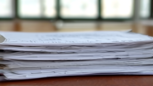 A stack of bound legal briefs on a wooden table inside a federal courthouse conference room, the top brief showing a redacted caption page.