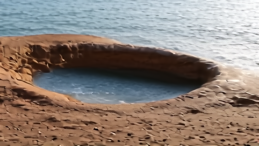 Bathtub ring on Lake Powell sandstone walls at low water