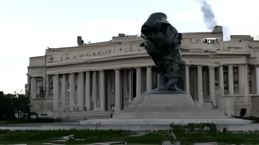 The National Academy of Sciences building in Washington with the bronze Einstein statue partially in frame