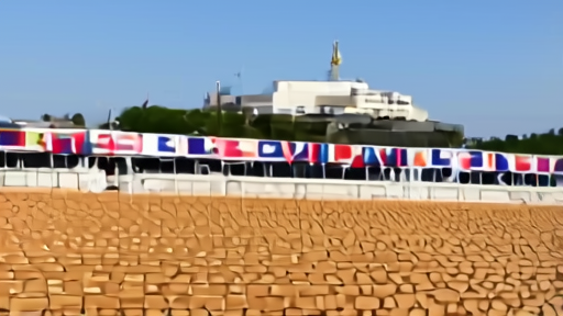 An empty presidential box at Churchill Downs draped with bunting on Derby Day, the twin spires above the empty seats