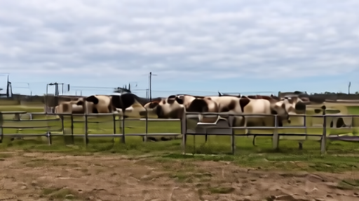 Idaho dairy operation with cows in a pen and a USDA biosecurity sign on the gate.