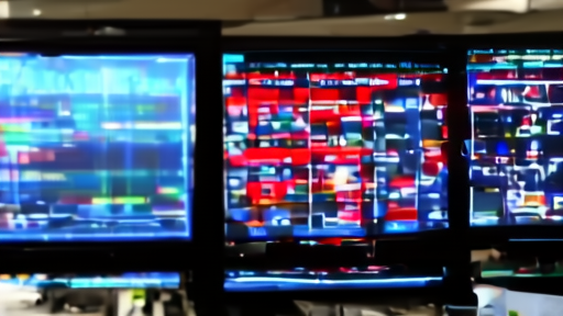 Trading-floor monitors at a New York exchange showing Coinbase and Cloudflare tickers in red and green respectively at the close.
