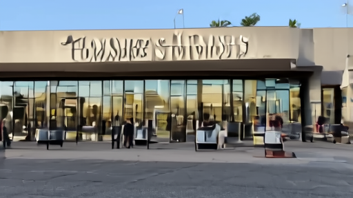 Lionsgate Studios office building entrance in Santa Monica with the company logo at midday and palm trees framing the lot.