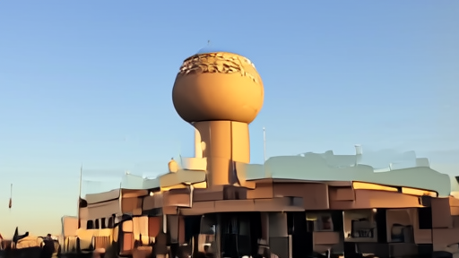 CBS broadcast tower at the Paramount Pictures studio entrance with the iconic water tower visible in the background.