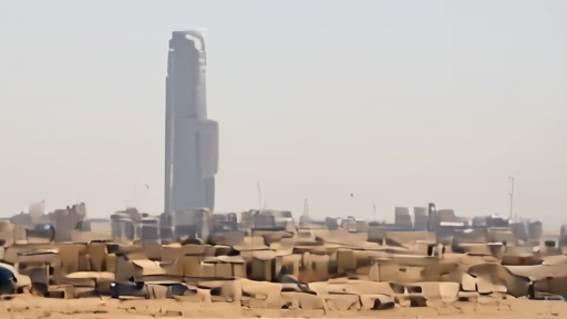 Saudi Aramco's main administration tower in Dhahran with the company logo at midday in the desert compound.