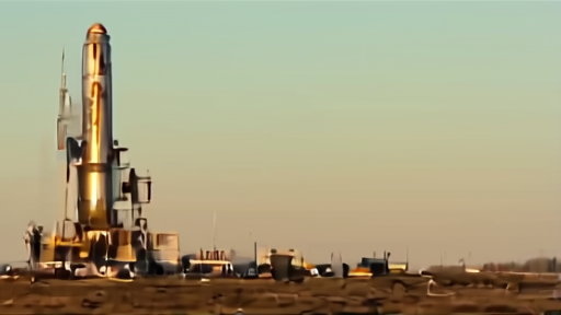 A Falcon 9 booster on the launch pad at Cape Canaveral with vapor venting from the second stage.