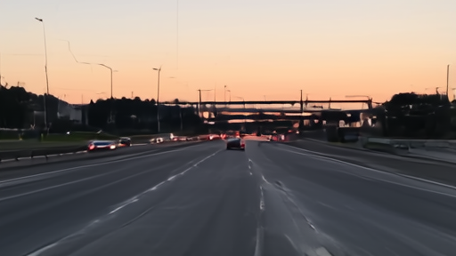 A row of license plate readers mounted on an interstate gantry at dusk, a watchful infrastructure