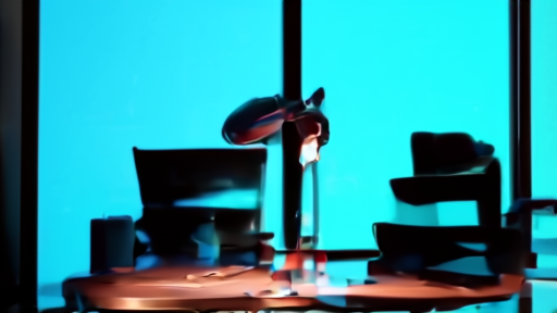 Podcast microphone glowing on a desk with a darkened CBS Radio newsroom in the background