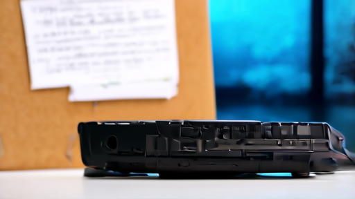 An AMD MI450 GPU on a benchtop with a Meta-blue server chassis behind it, an open OpenAI-warrant filing pinned to a corkboard at the side of the frame.