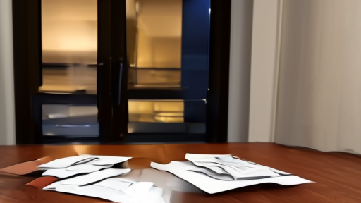 Eisenhower Executive Office Building corridor at dusk with a single conference room door open mid-frame, table-read folders fanned on the table