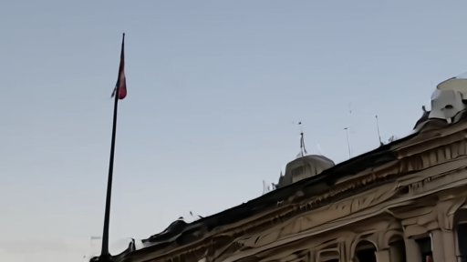 OPEC Vienna headquarters façade, one banner half-furled, a UAE flagpole conspicuously empty against a gray Ringstrasse sky.