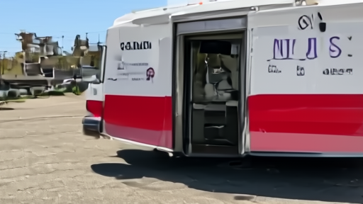 Utah county mobile health clinic in a strip-mall lot, English-and-Spanish signage, a single attendant with no line.