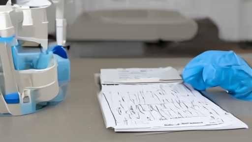 A customs inspection bench with sealed laboratory vials and a permit folder.