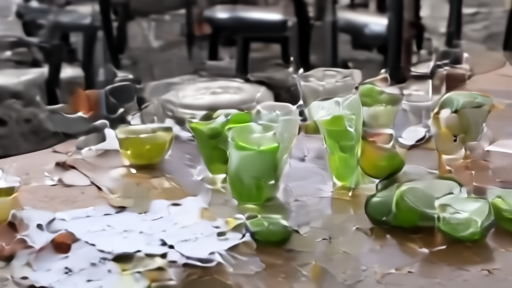 Empty margarita glasses and printed bar receipts left on a counter after closing.