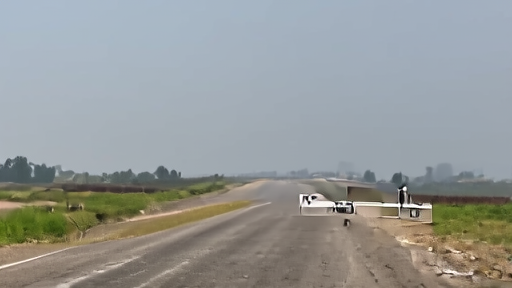A rural South Georgia road closure sign stands in smoke haze with beehives and pine timber beyond it.